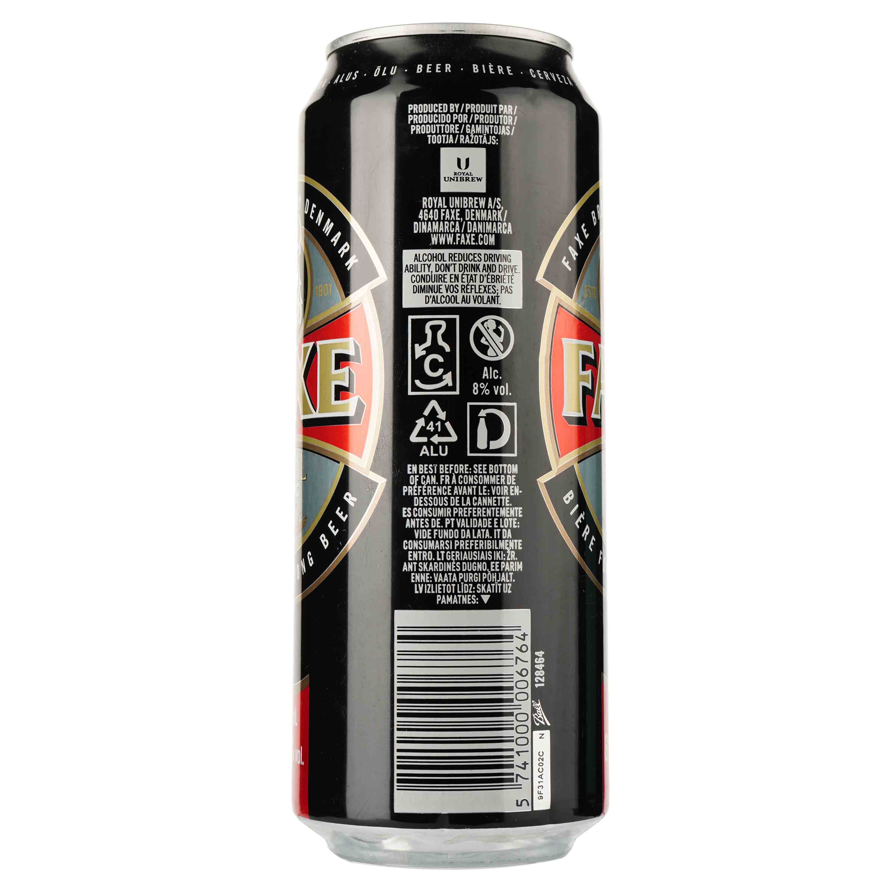 Пиво Faxe Royal Strong, светлое, 8%, ж/б, 0,5 л (498724) - фото 2