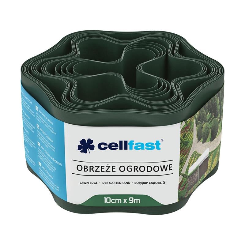 Стрічка газонна Cellfast, бордюрна, хвиляста, 10 см x 9 м, темно-зелена (30-021H) - фото 1