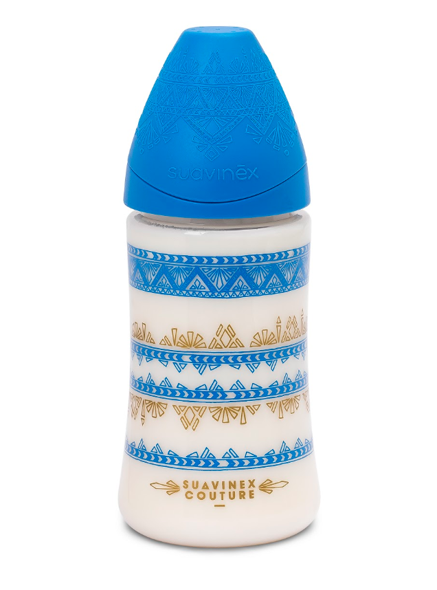 Пляшечка для годування Suavinex Couture, 270 мл, синій (304147) - фото 1