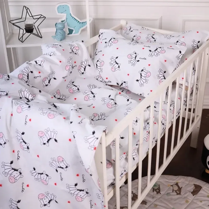 Комплект постільної білизни MirSon Бязь Kids Time 20-0040 Cute white zebra 110x140 см (2200009640230) - фото 1