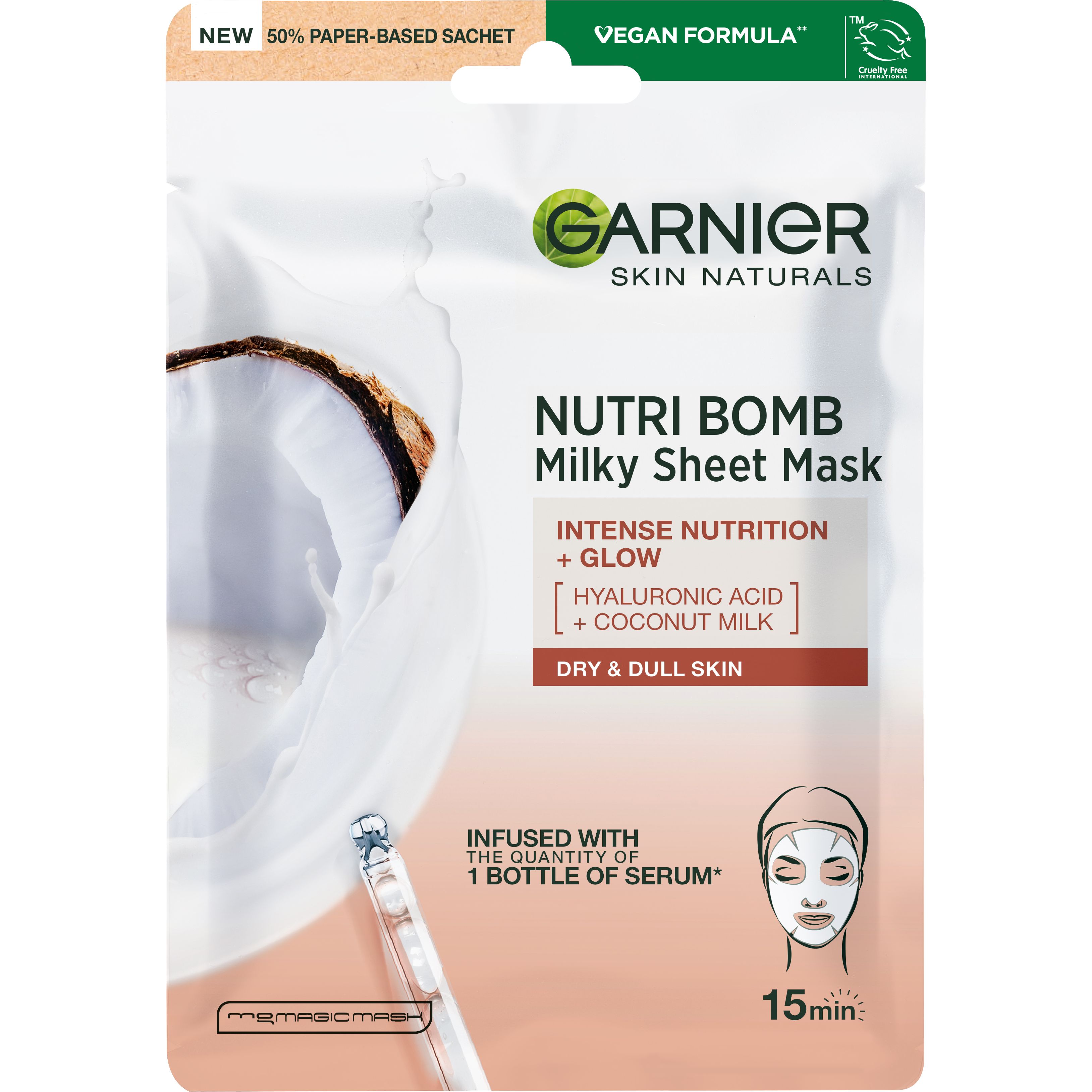 Тканевая маска Garnier Skin Naturals Питание-Бомба, 28 г (C6382100) - фото 1