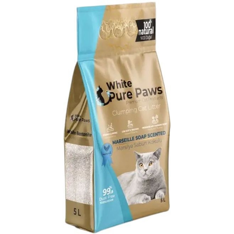 Наполнитель для кошачьего туалета Pure Paws White с ароматом Марсельского мыла 5 л. - фото 1