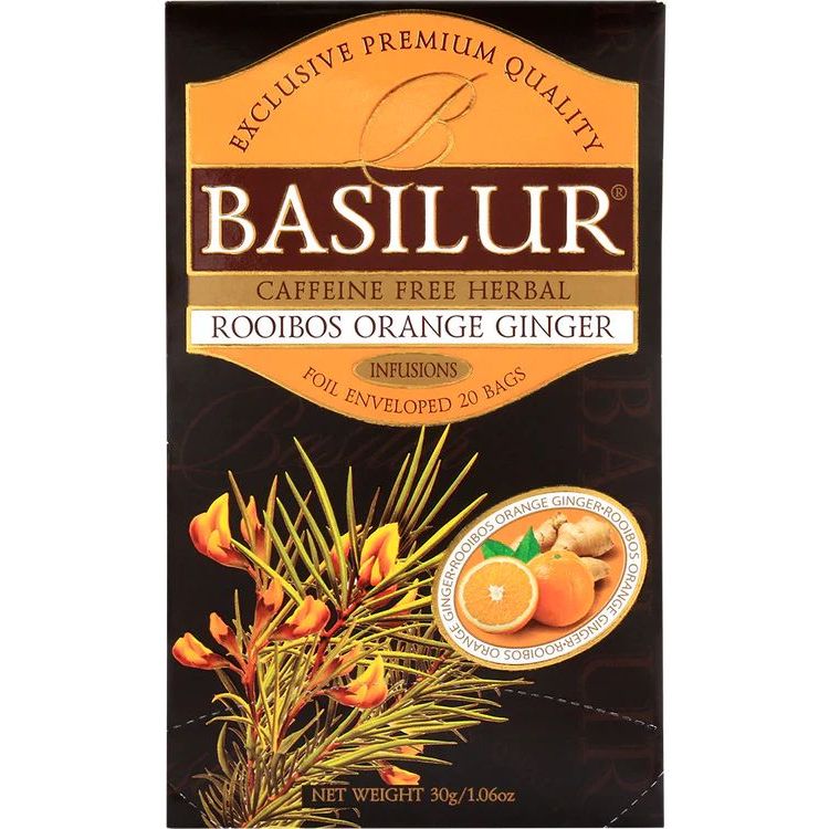 Чай Basilur Ройбуш апельсин-імбир, 25 пакетиків (896899) - фото 1