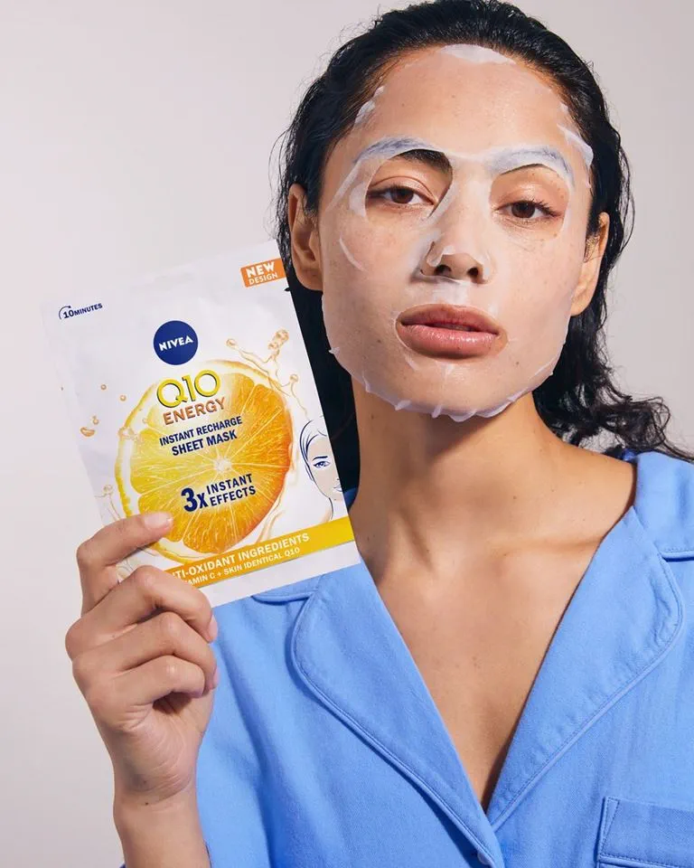 Тканинна маска для обличчя Nivea Q10 Energy з вітаміном C 1 шт. - фото 3