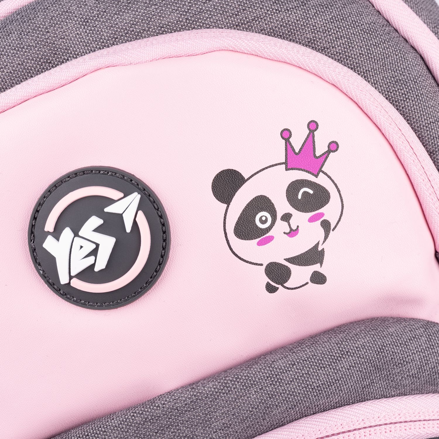 Рюкзак Yes TS-42 Hi panda, серый с розовым (554676) - фото 10