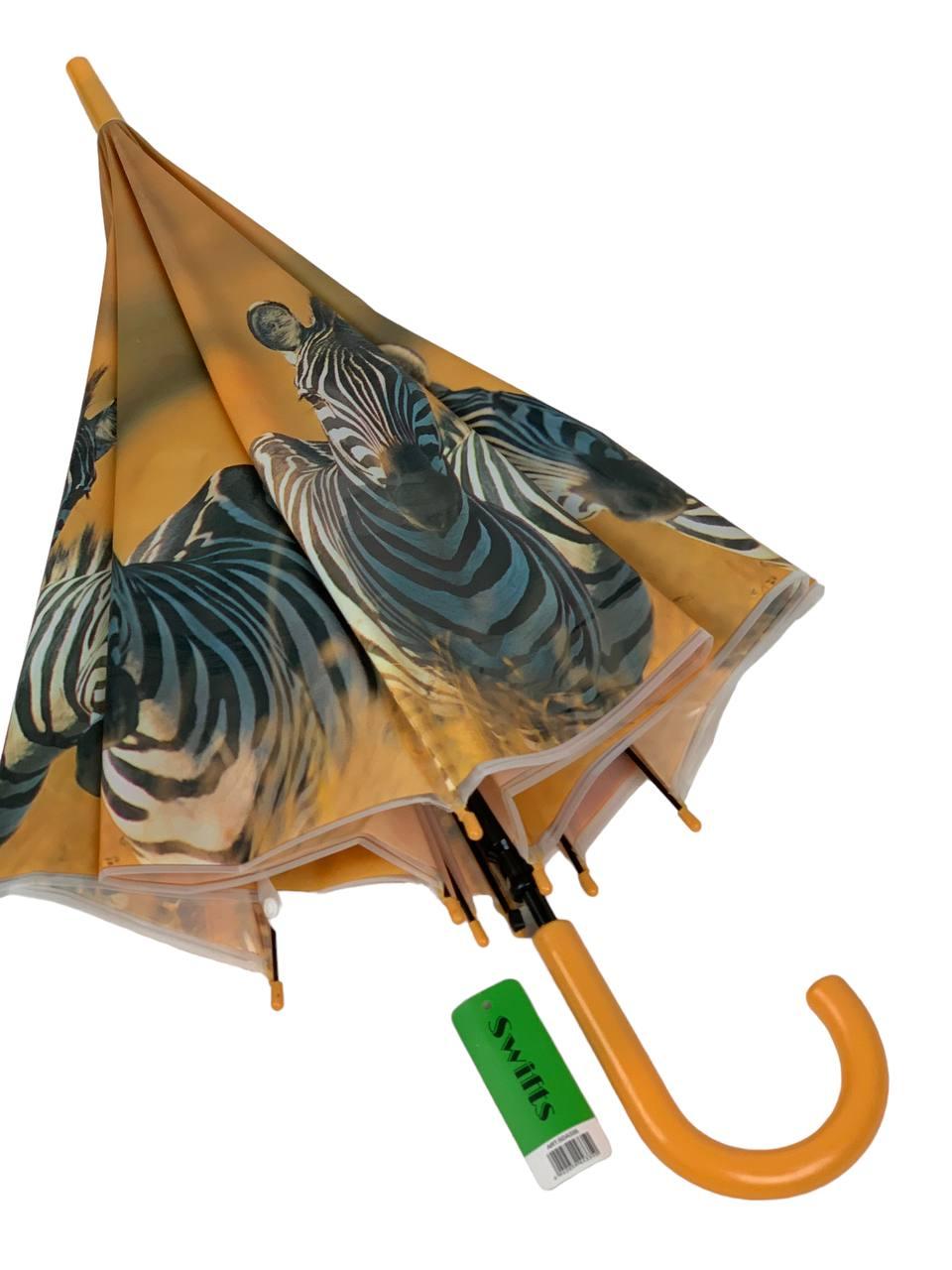 Жіноча парасолька-палиця напівавтомат Swift 97 см жовта - фото 2