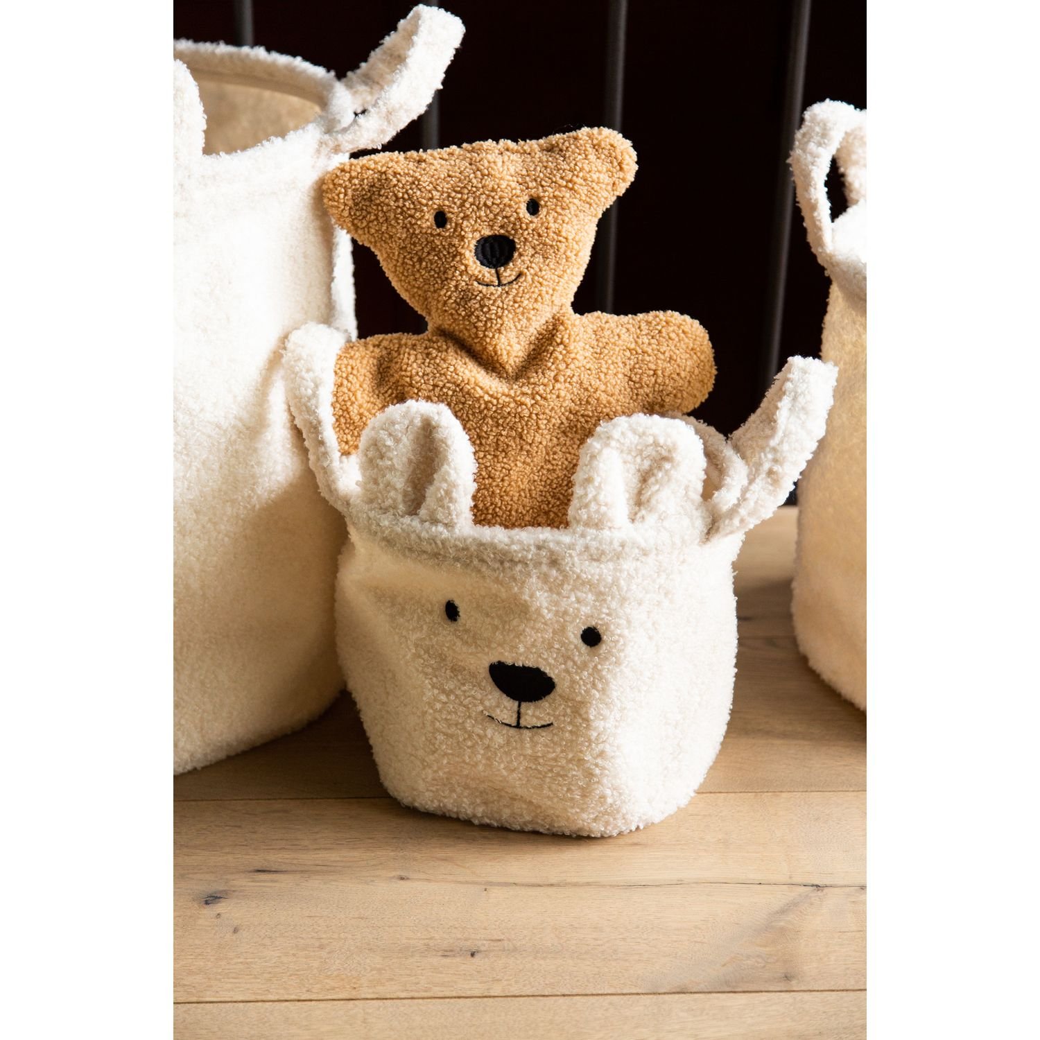 Набор корзин для игрушек Childhome Teddy, белый, 3 шт. (CCBTWSET) - фото 3