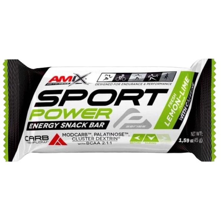 Батончик углеводный Amix Performance Sport Power Cake with Caffeine с кофеином лимон 45 г - фото 1