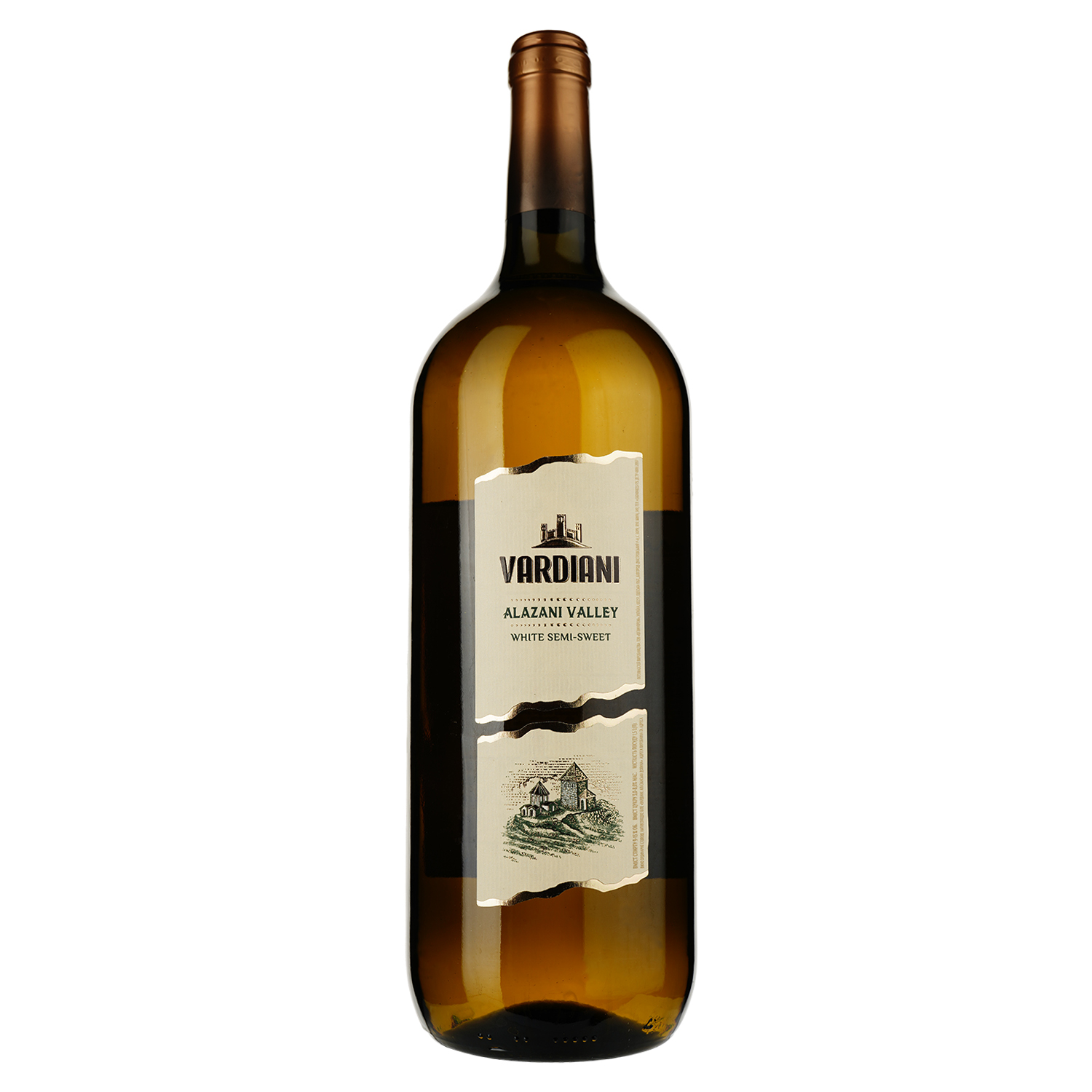Вино Vardiani Алазанська долина, біле, напівсолодке, 1,5 л - фото 1