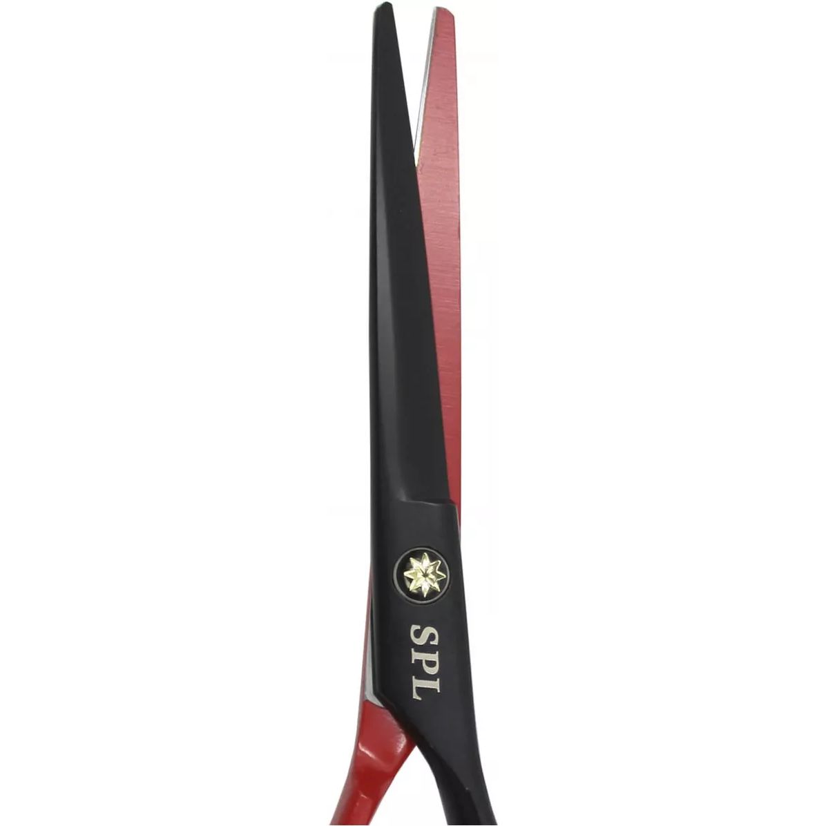 Ножиці перукарські SPL, 6.0 дюймів, чорні з червоним - фото 3