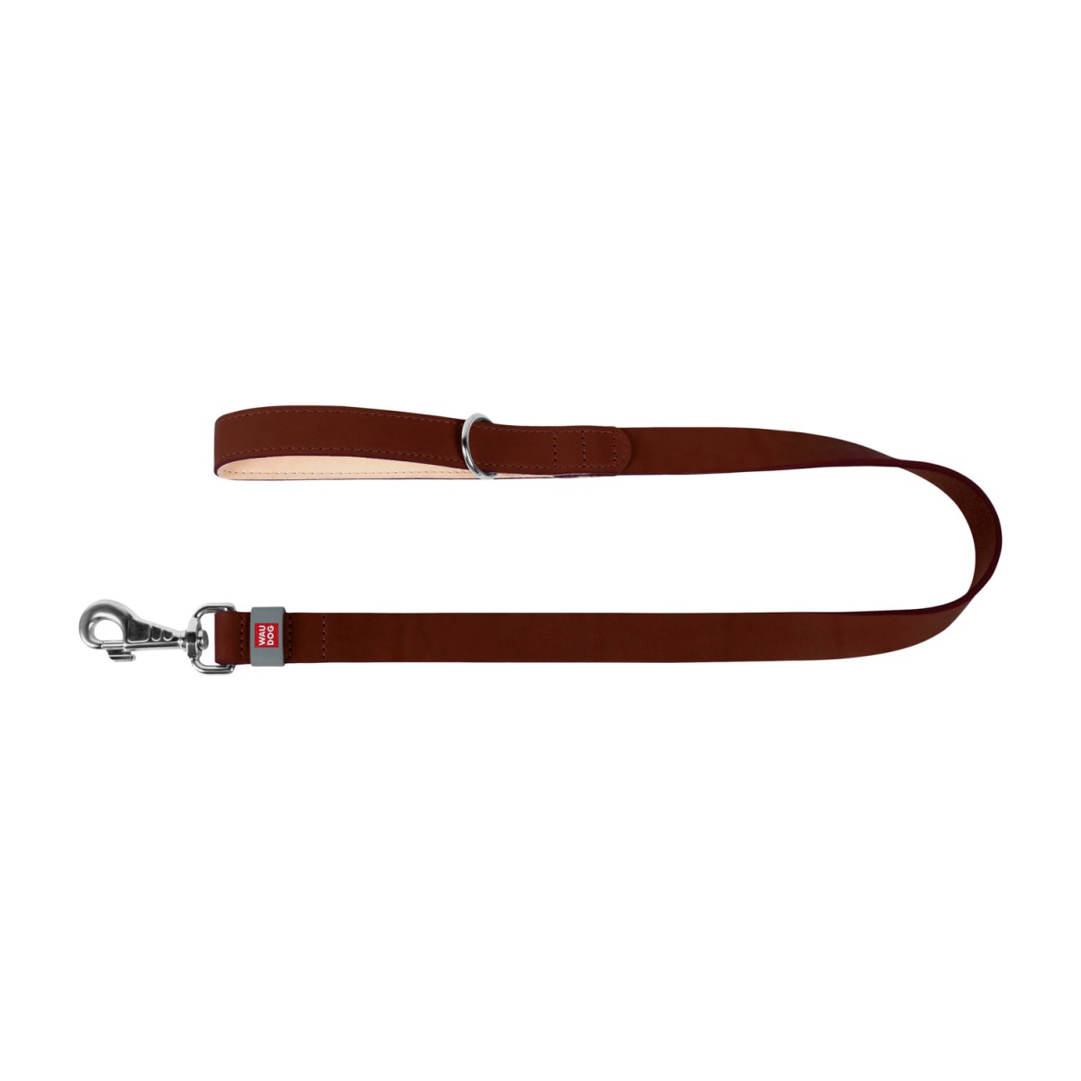 Поводок для собак кожаный Waudog Classic, 122х1,4 см, коричневый - фото 2
