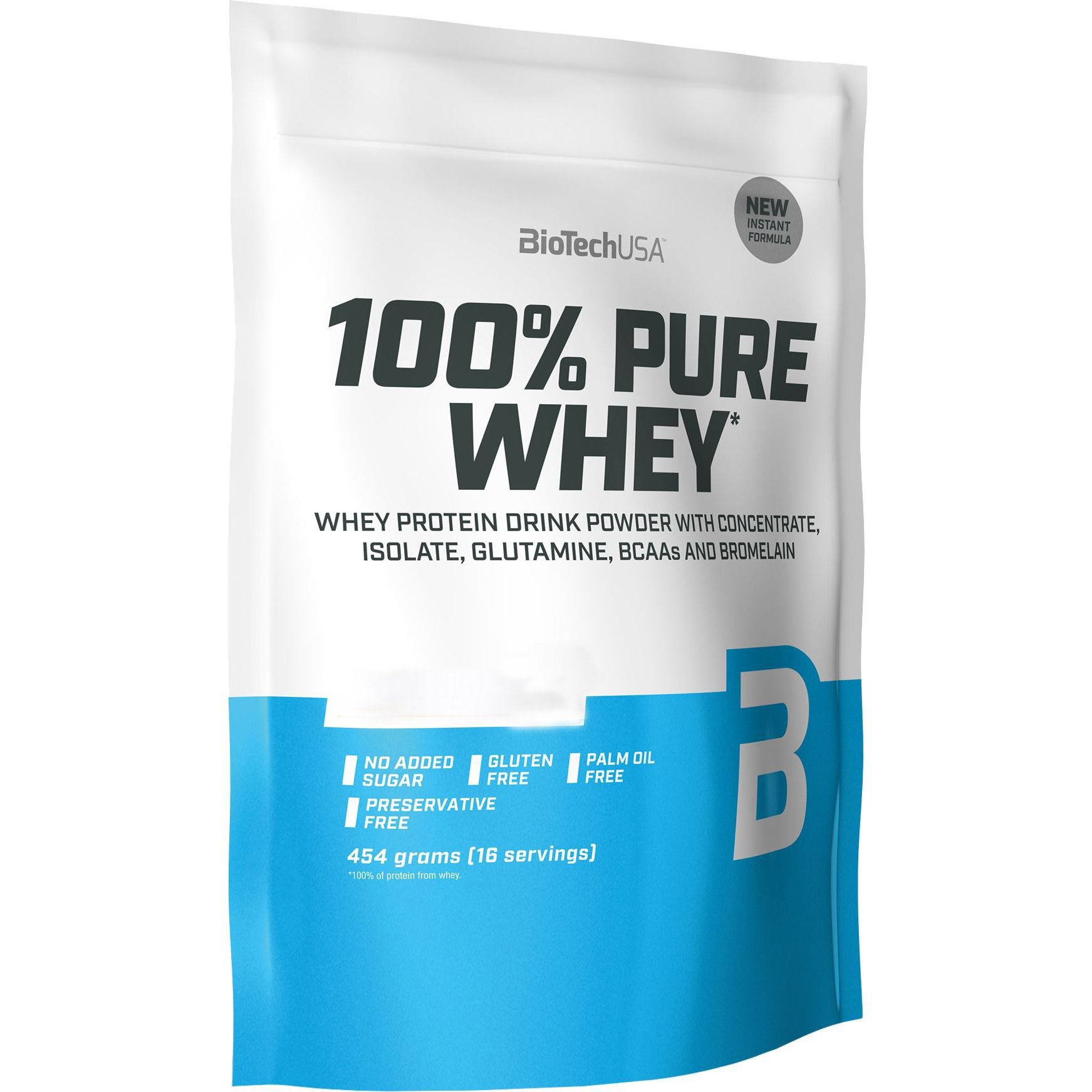 Протеин Biotech 100% Pure Whey Black Biscuit 454 г - фото 1