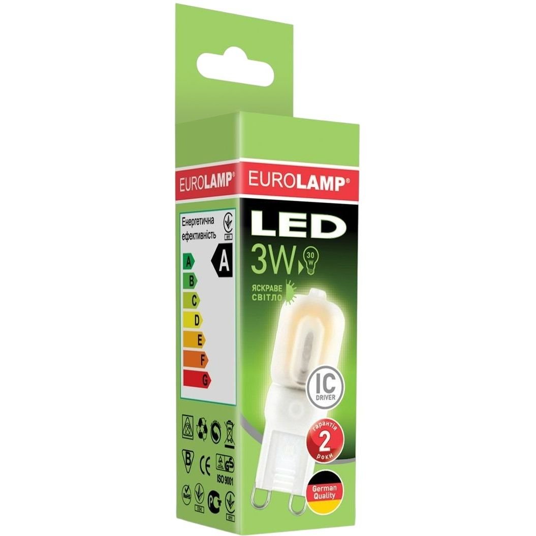 Светодиодная лампа Eurolamp LED, G9, 3W, 4000K (LED-G9-0340(220)) - фото 1