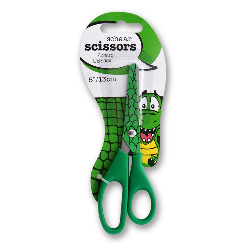 Ножницы канцелярские Offtop Зоопарк Крокодил, зеленый (849942) - фото 1