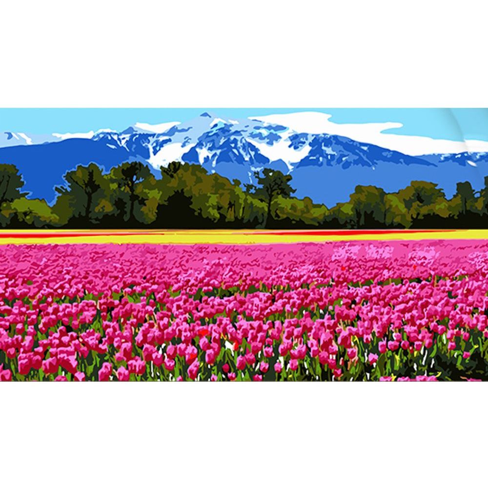 Набор для росписи по номерам Strateg Пейзаж с тюльпанами 50х25 см (WW177) - фото 1