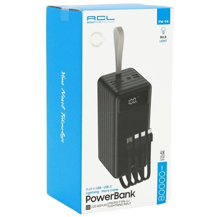 Повербанк Powerbank ACL PW94 80000mAh Black - фото 4