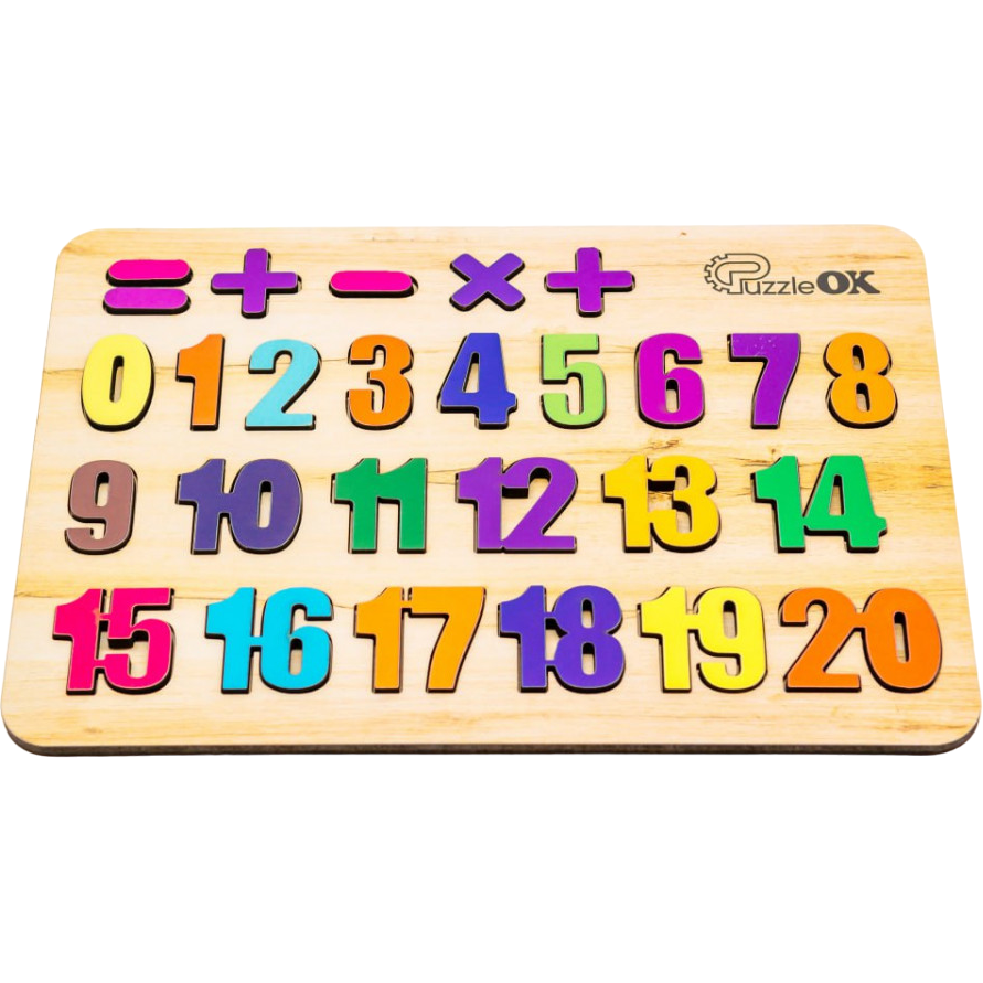 Развивающая игра PuzzleOk Цифры для детей деревянная P-OK-2 (2013519744.0) - фото 1