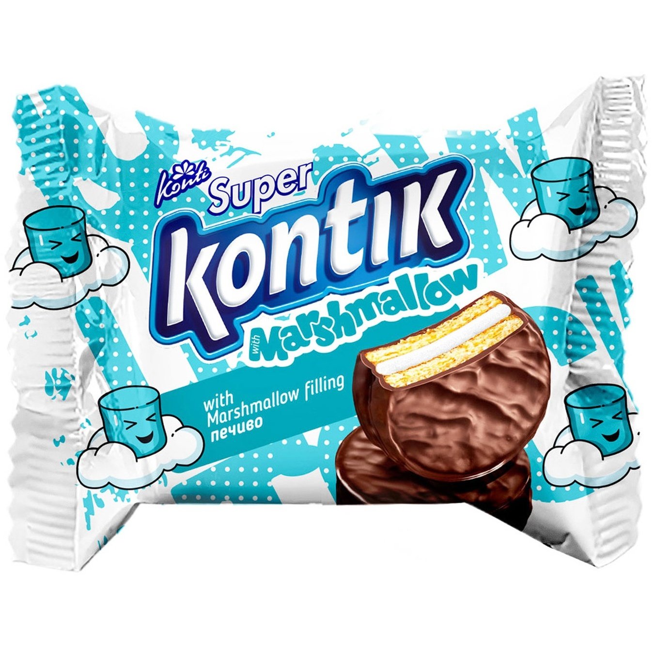 Печенье Konti Super Kontik с начинкой маршмеллоу 30 г (771647) - фото 1
