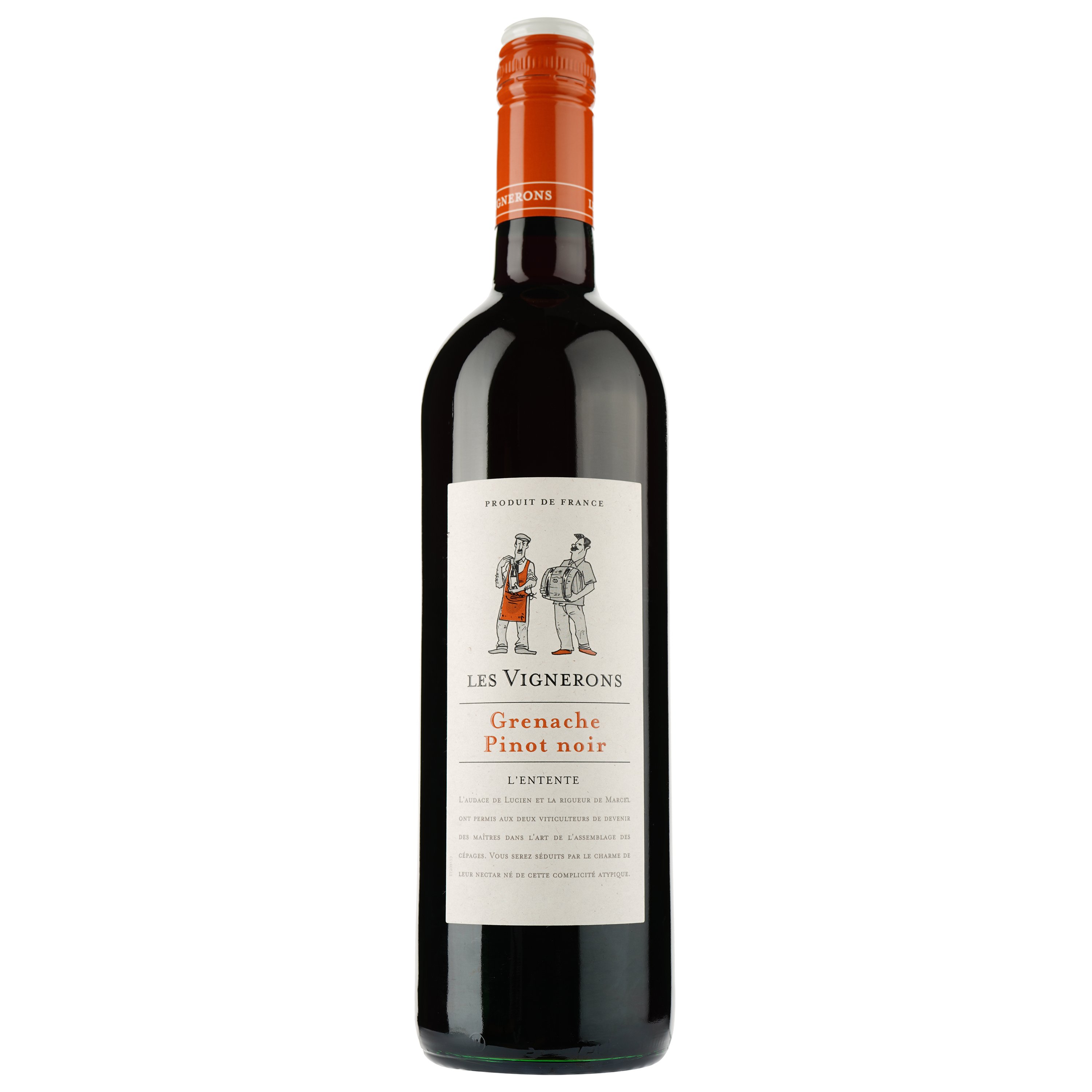 Вино Les Vignerons Grenache-Pinot Noir, красное, сухое, 0,75 л - фото 1