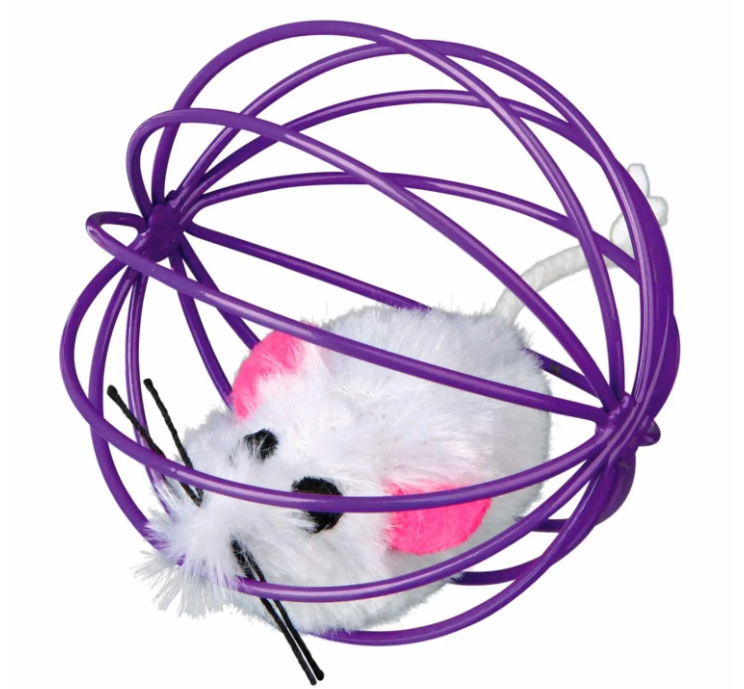 Игрушка для кошек Trixie Мяч с мышкой, 6 см, в ассортименте (4115_1шт) - фото 1
