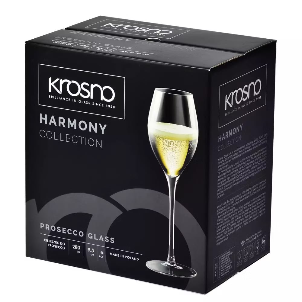 Набор бокалов для просекко Krosno Harmony, 280 мл, 6 шт. (789606) - фото 3