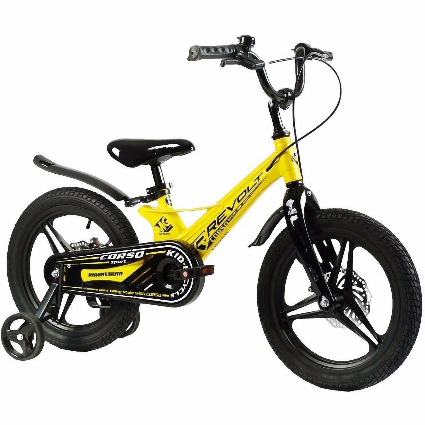 Детский велосипед Corso Revolt 16 дюймов желтый 283775 - фото 1