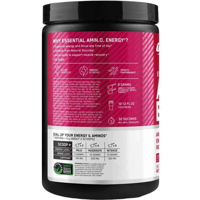 Амінокислотний комплекс Optimum Nutrition Essential Amino Energy Strawberry Lime 270 г - фото 3