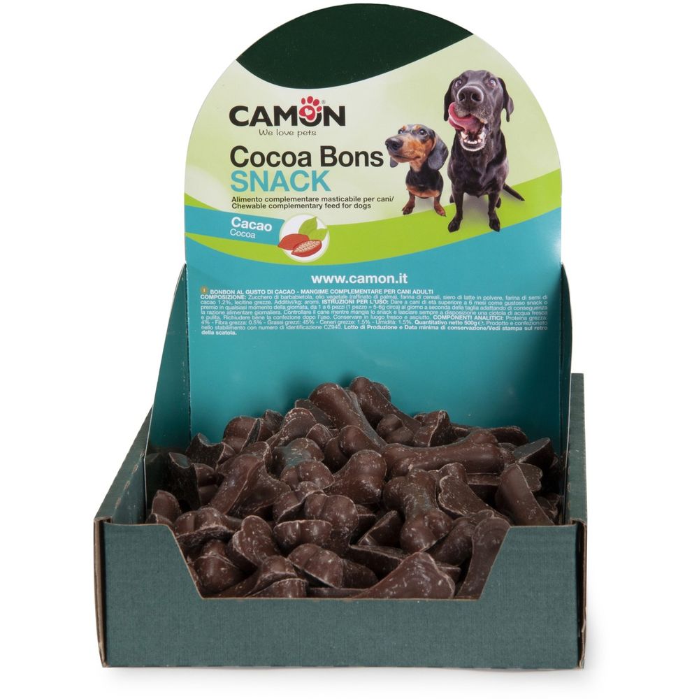 Лакомство для собак Camon Ciokobone Dark Косточки шоколадные 100 шт. - фото 2