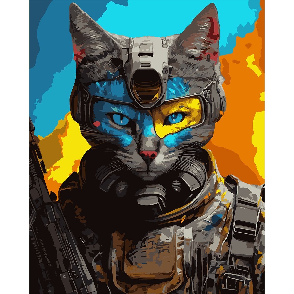 Картина по номерам Santi Воинственный кот, 40х50 см (954460) - фото 1