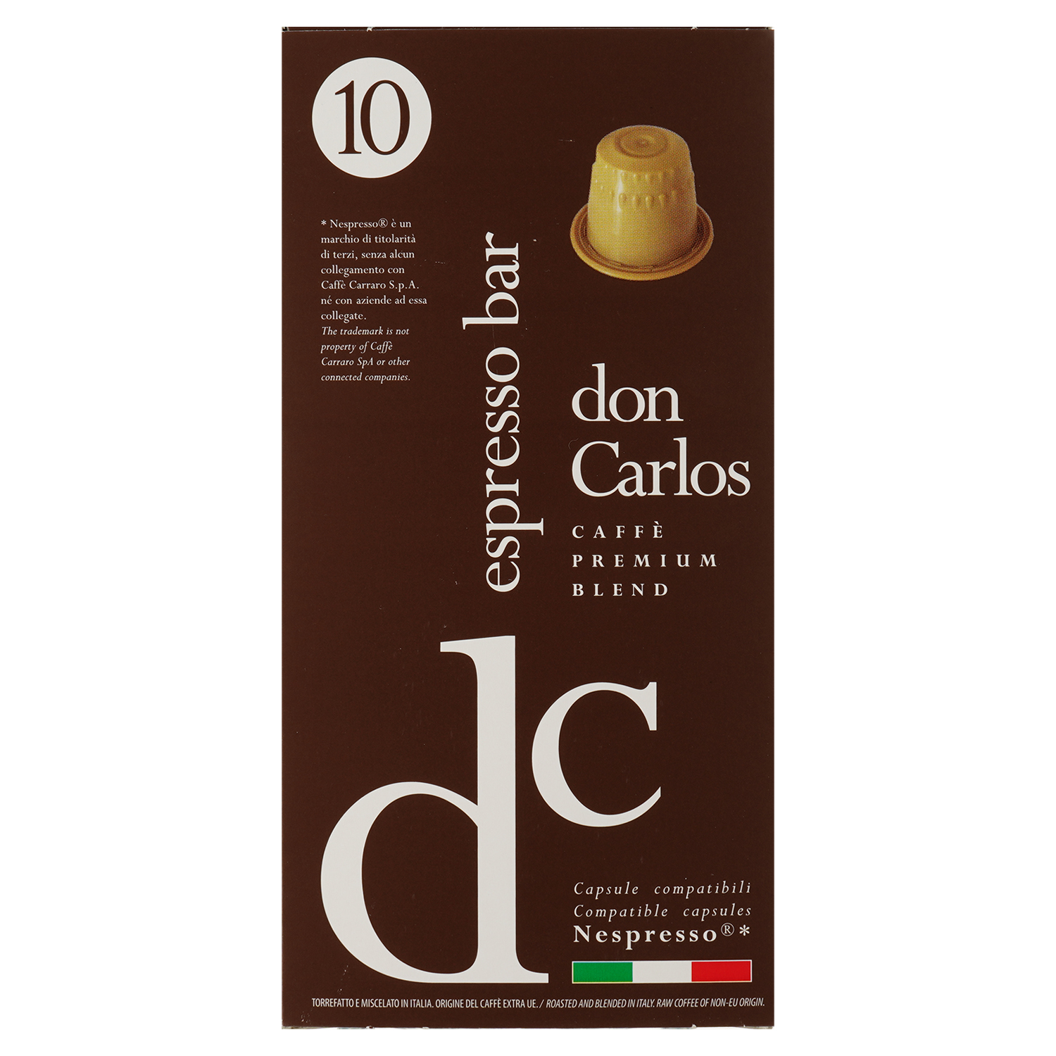 Кава в капсулах Carraro Don Carlos Nespresso Espresso Bar, 10 капсул - фото 1