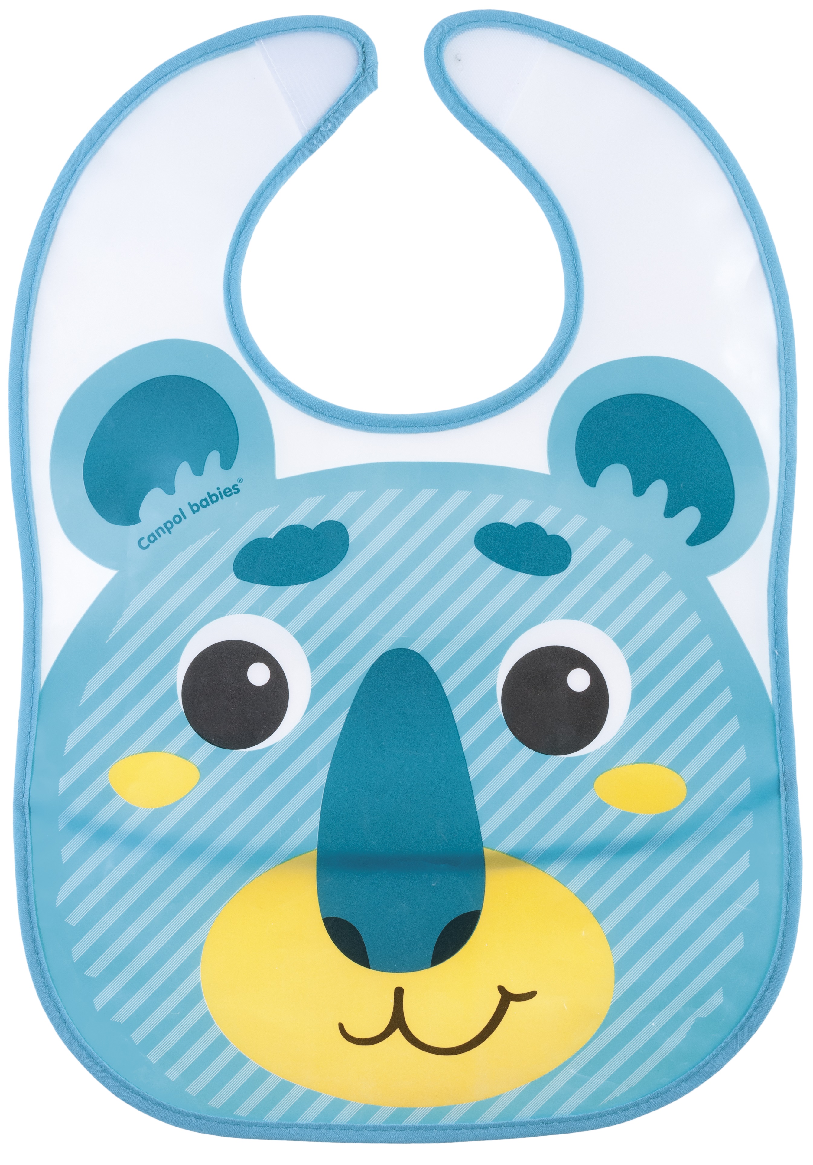 Пластиковый нагрудник с карманом Canpol Babies Hello Little Мишка, голубой (9/232_tur) - фото 1
