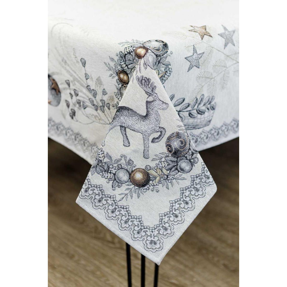 Photos - Tablecloth / Napkin Provans Скатертина гобеленова Прованс Silver Star 180х135 см сіра  (31269)