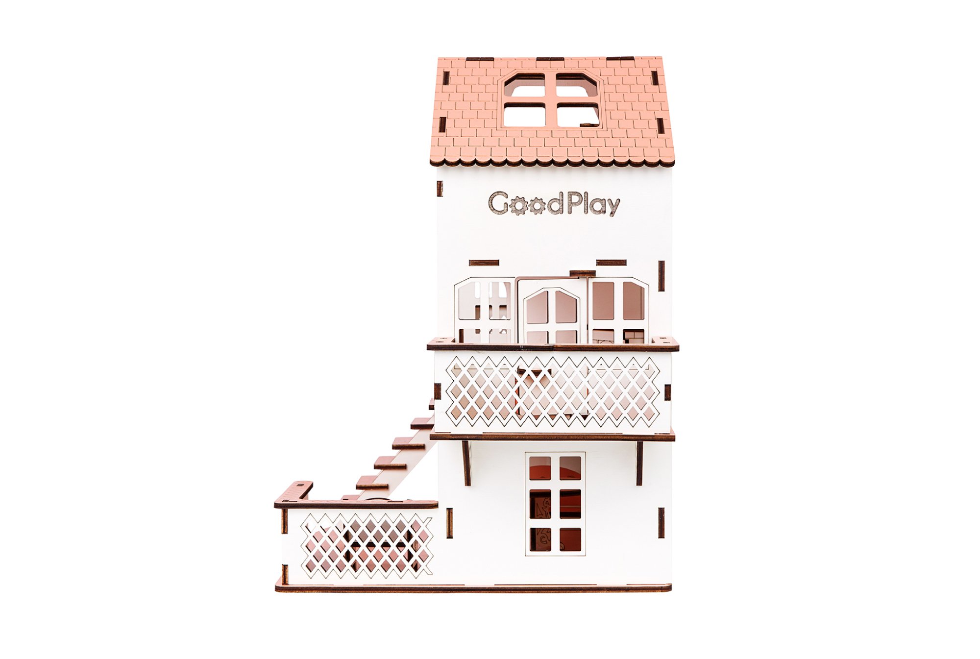 Кукольный дом GoodPlay, с гаражом, розовый (B010) - фото 2