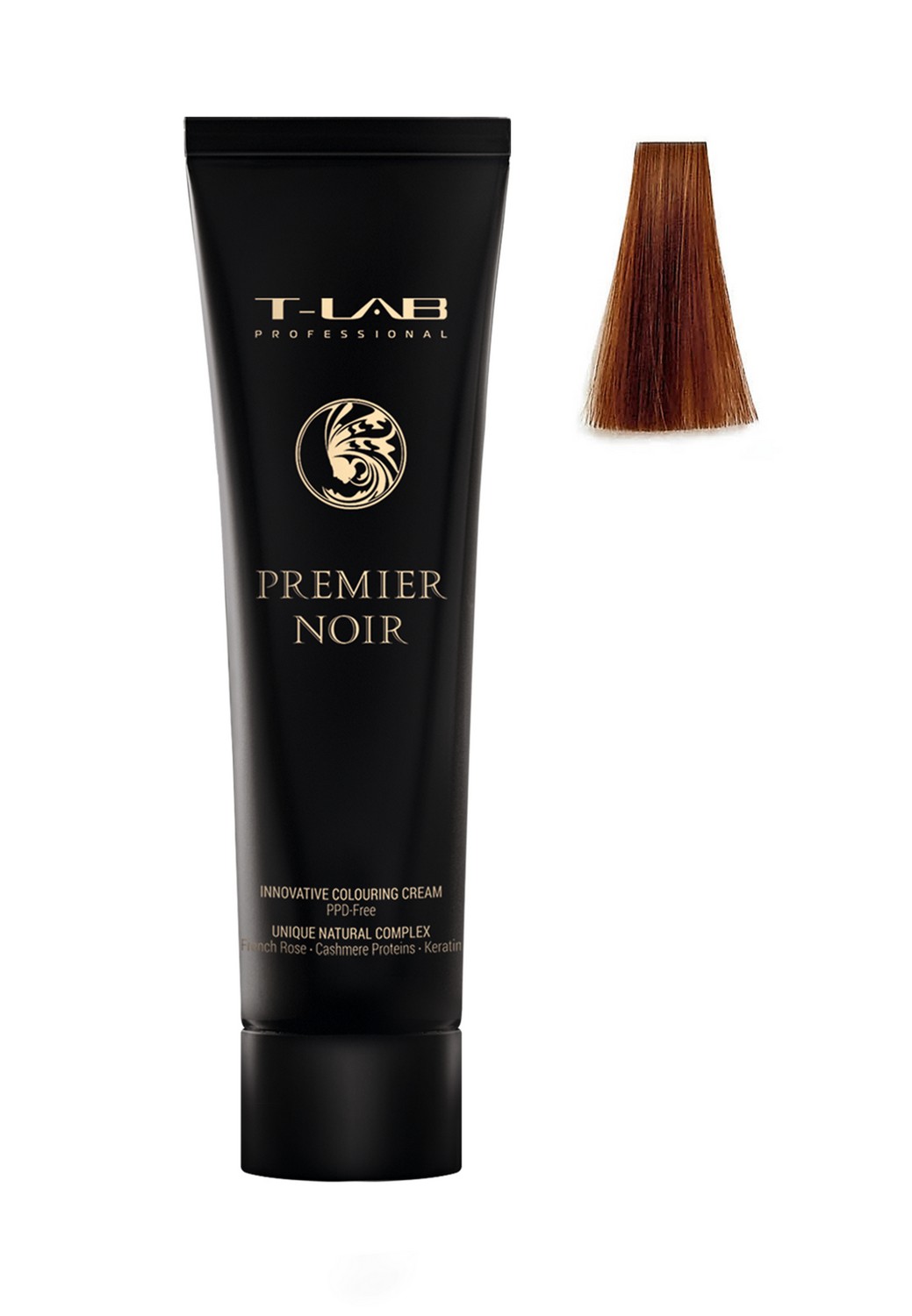 Крем-фарба T-LAB Professional Premier Noir colouring cream, відтінок 7.43 (copper golden blonde) - фото 2