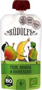 Пюре Rudolfs Pouch Смузі груша-банан-агрус, 110 г - фото 1