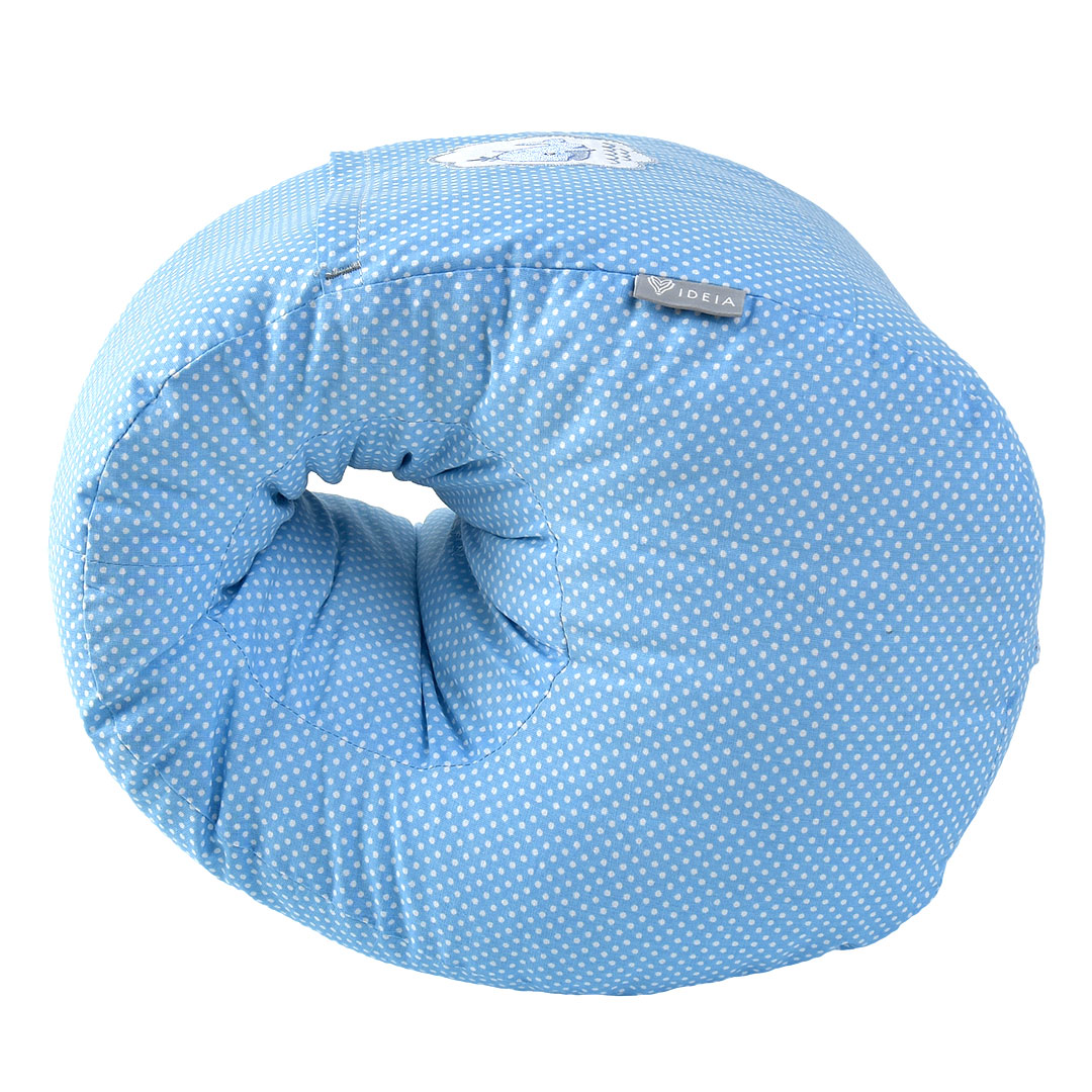 Подушка для годування Papaella Mini Горошок, 28х30 см, блакитний (8-31999) - фото 5