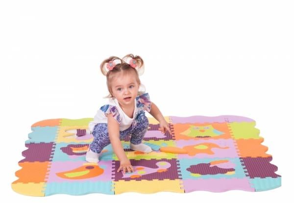Детский развивающий игровой коврик-пазл Baby Great Веселый зоопарк, с бортиком, 122х122 см (GB-M129А2Е) - фото 4
