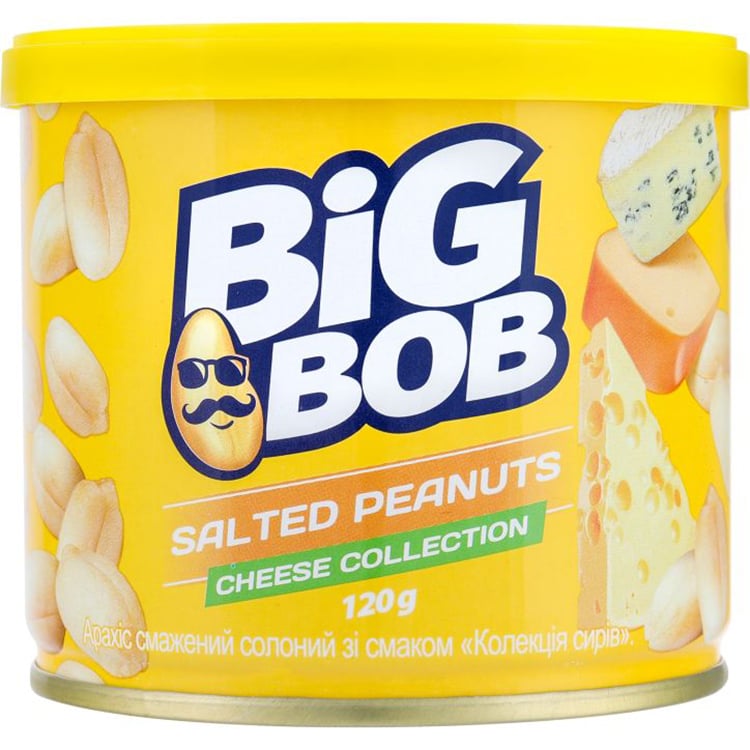 Арахіс Big Bob смажений солоний зі смаком сиру 120 г (860753) - фото 1