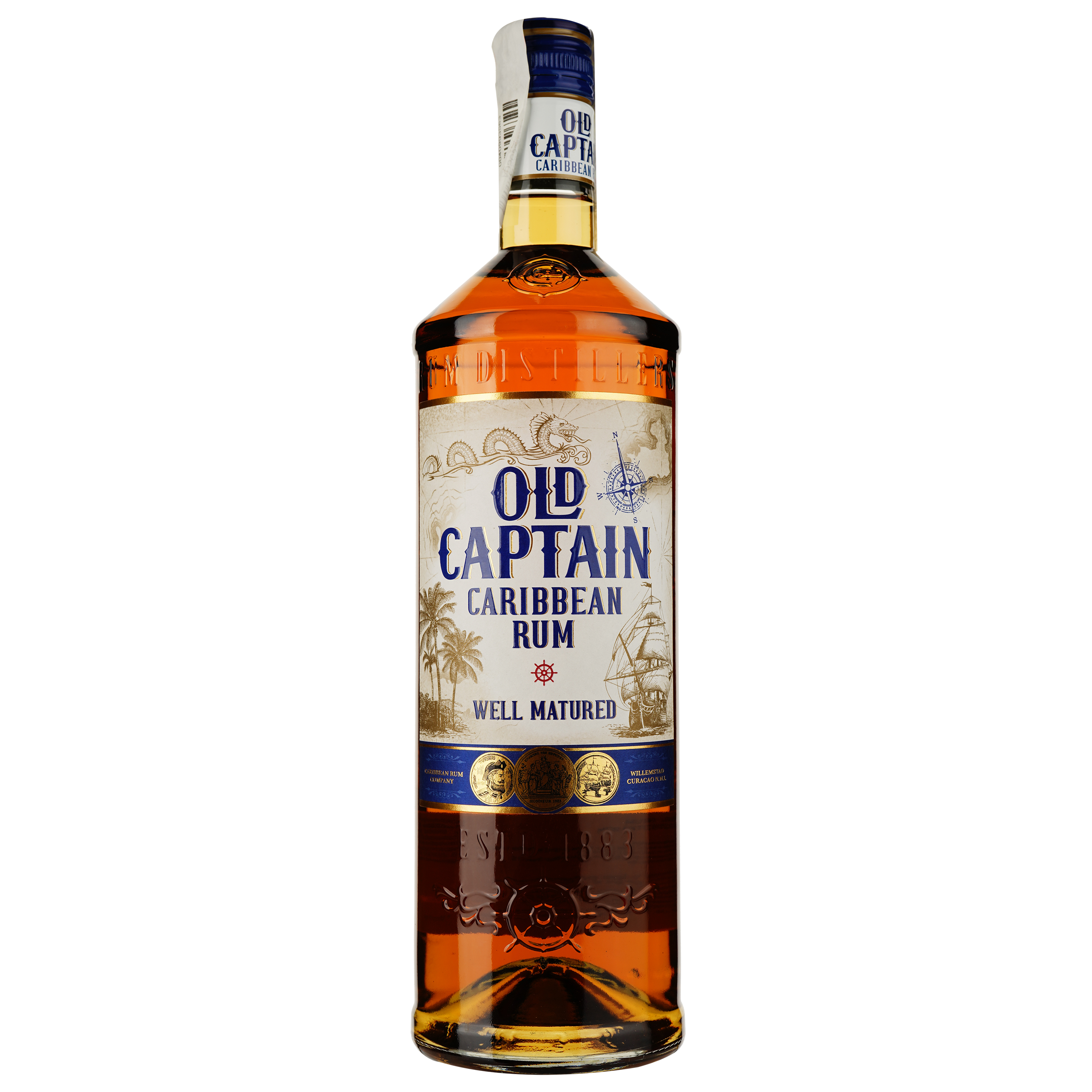 Ром Old Captain Caribbean Brown Rum 37.5% 1 л - фото 1