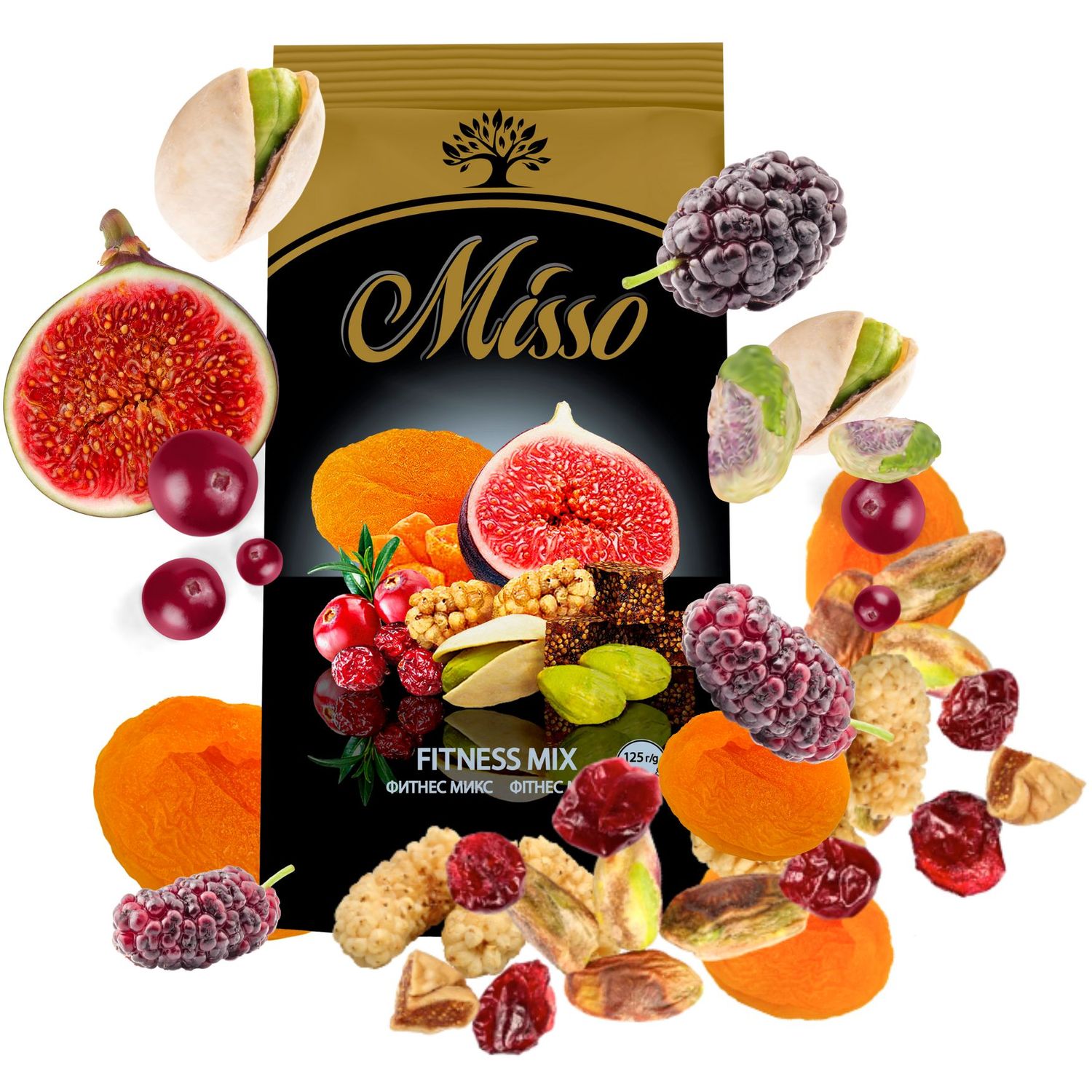 Ассорти сушеных ягод и ядер фисташки Misso Fitness Mix 125 г - фото 2