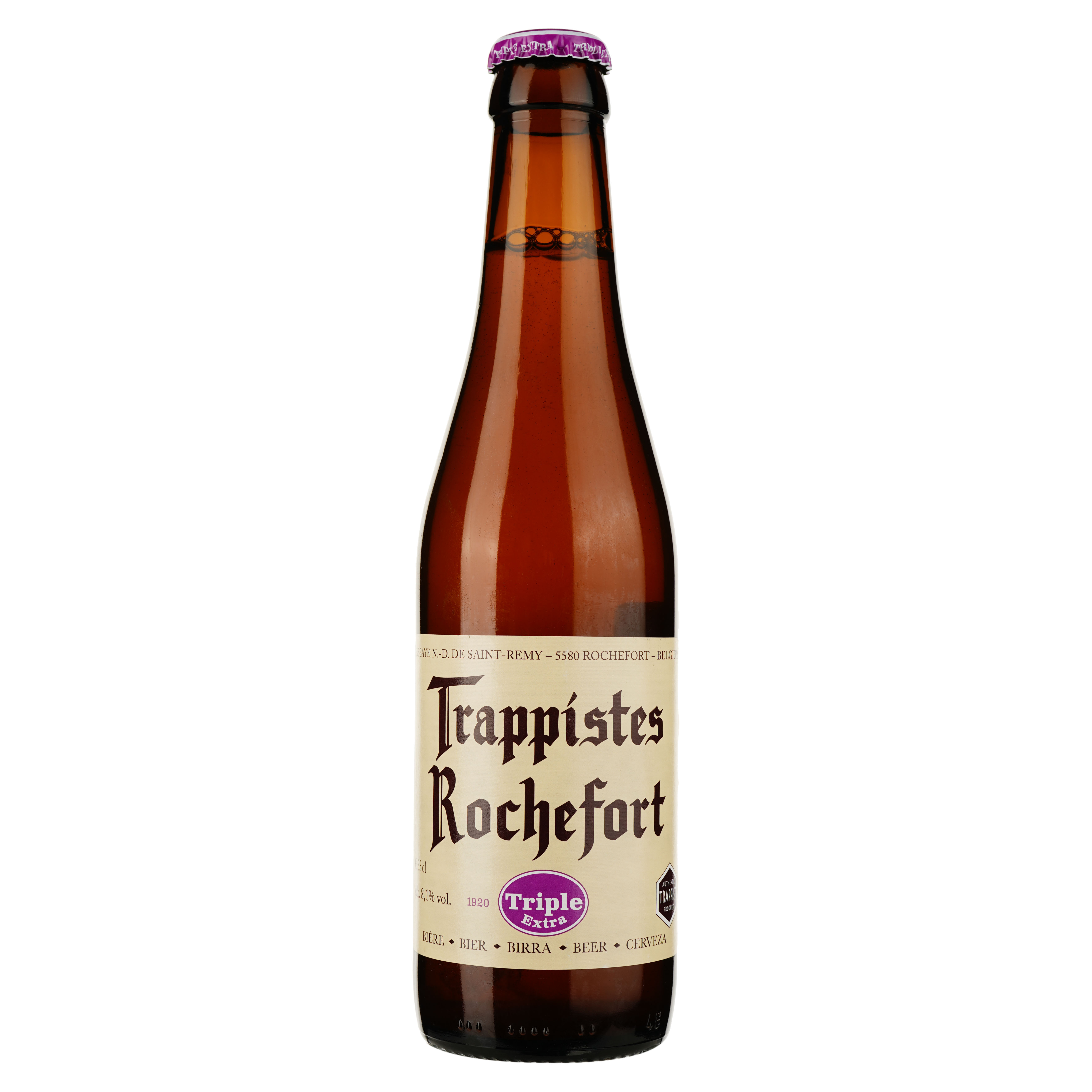 Пиво Trappistes Rochefort Triple Extra светлое 8,1% 0.33 л - фото 1