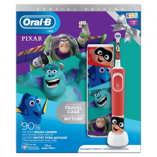 Электрическая зубная щетка Oral-B Kids Лучшие мультфильмы Pixar с футляром - фото 3