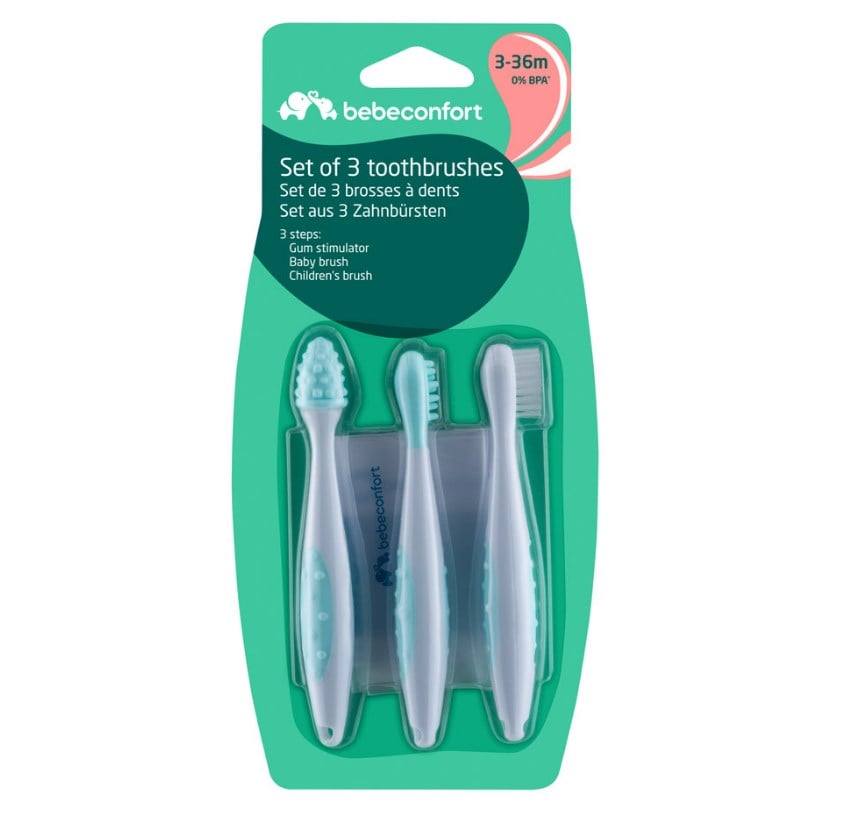 Набор зубных щеток Bebe Confort Set of 3 Toothbrushes, 3 шт., синий (3106203000) - фото 3