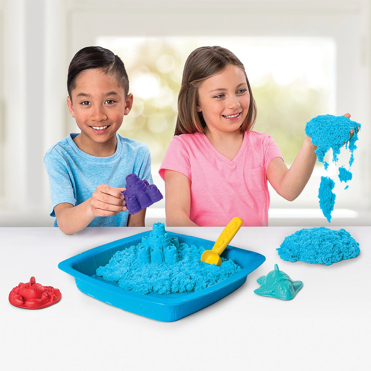 Набор кинетического песка Kinetic Sand Замок Из Песка, голубой, 454 г (71402B) - фото 3