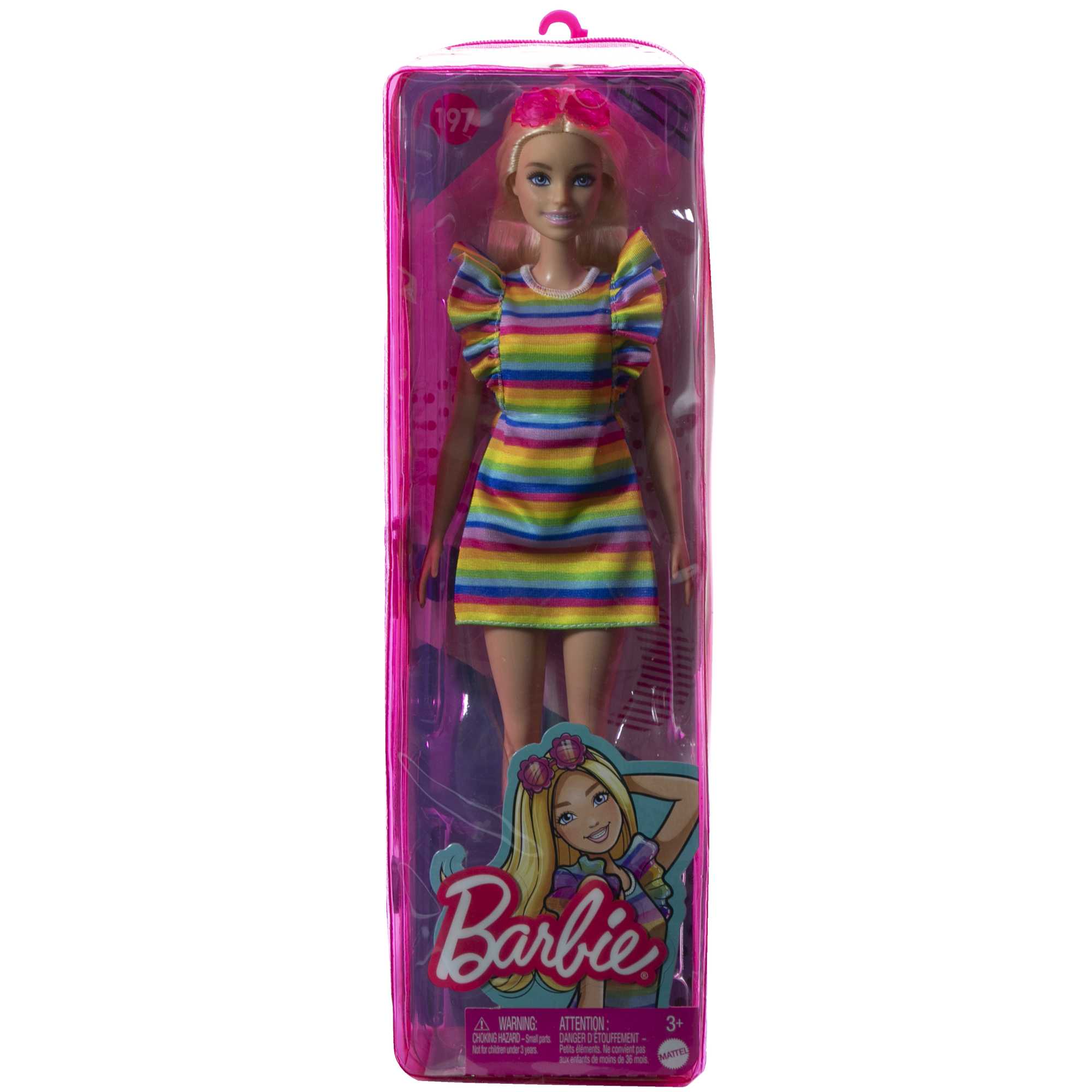 Лялька Barbie Модниця з брекетами у смугастій сукні (HJR96) - фото 7