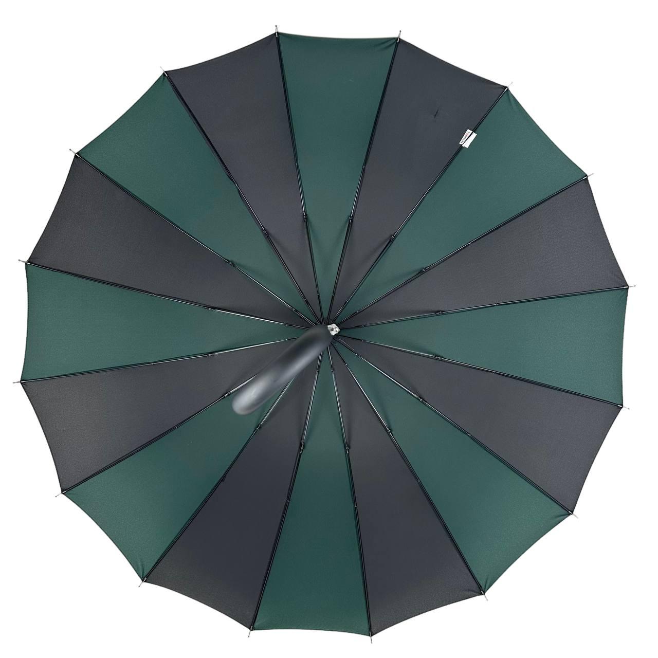 Жіноча парасолька-палиця напівавтомат Toprain 98 см зелена - фото 3