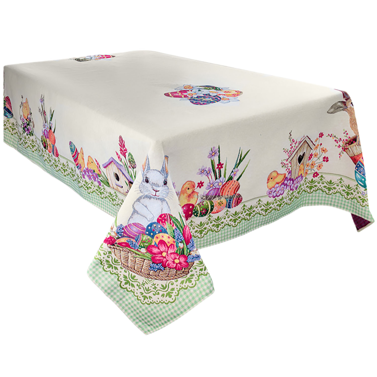 Скатертина Lefard Home Textile Peeps гобеленова 180x140 см бежево-зелена (732-283) - фото 1