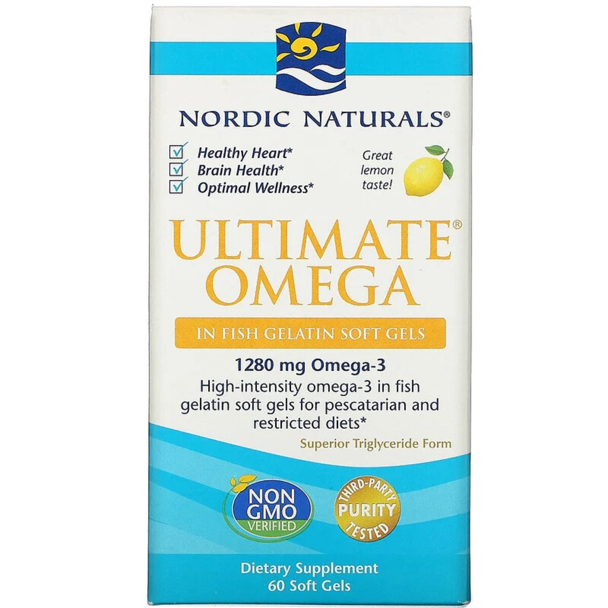 Рыбий жир Nordic Naturals Ultimate Omega со вкусом лимона 1000 мг 60 мягких капсул - фото 2