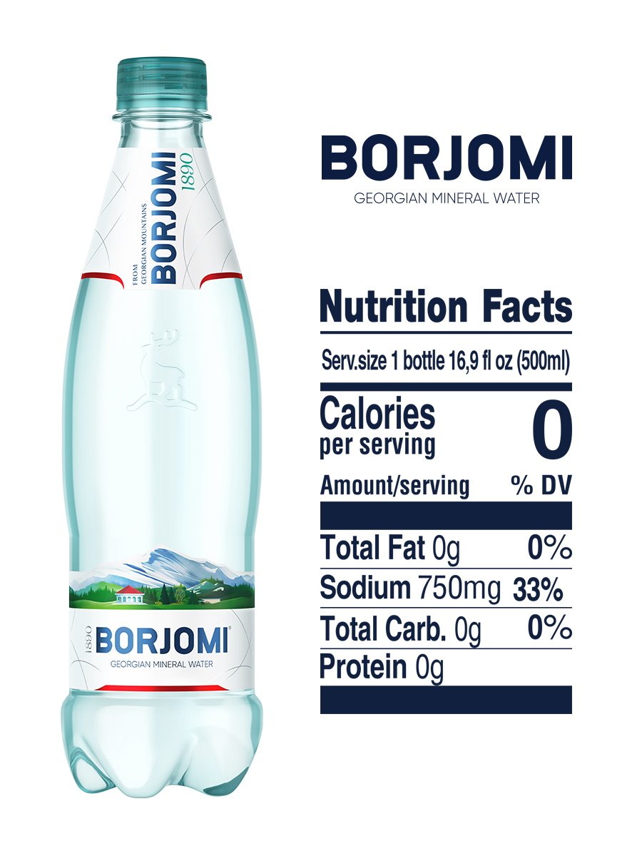 Минеральная вода Borjomi лечебно-столовая сильногазированная пэт 0.5 л - фото 3