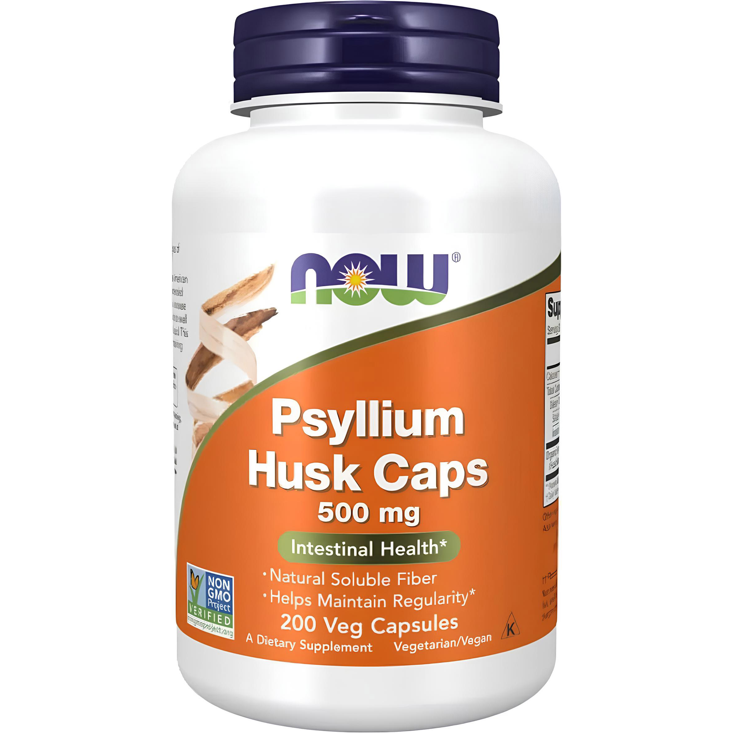 Пищевая добавка Now Подорожник Psyllium Husk 500 мг 200 капсул - фото 1